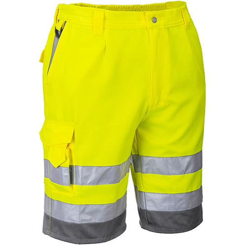 Portwest E043 Yellow Polycotton Hi Vis Shorts
