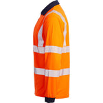 Blackrock Rail Orange GRS Sustainable Eco Long Sleeve Hi Vis Polo Shirt