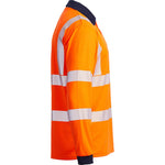 Blackrock Rail Orange GRS Sustainable Eco Long Sleeve Hi Vis Polo Shirt