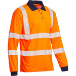 Blackrock Rail Orange GRS Sustainable Eco Long Sleeve Hi Vis Polo Shirt
