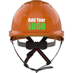 JSP EVOLite Skyworker Custom Printed Industrial Working At Height Safety Helmet - Vented Wheel Ratchet Micro Peak