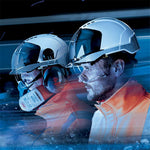 JSP EVO VISTAlens Custom Printed Safety Helmet with Integrated Eyewear - Vented - Wheel Ratchet