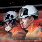 JSP EVO VISTAshield Custom Printed Safety Helmet with Integrated Faceshield - Vented - Wheel Ratchet
