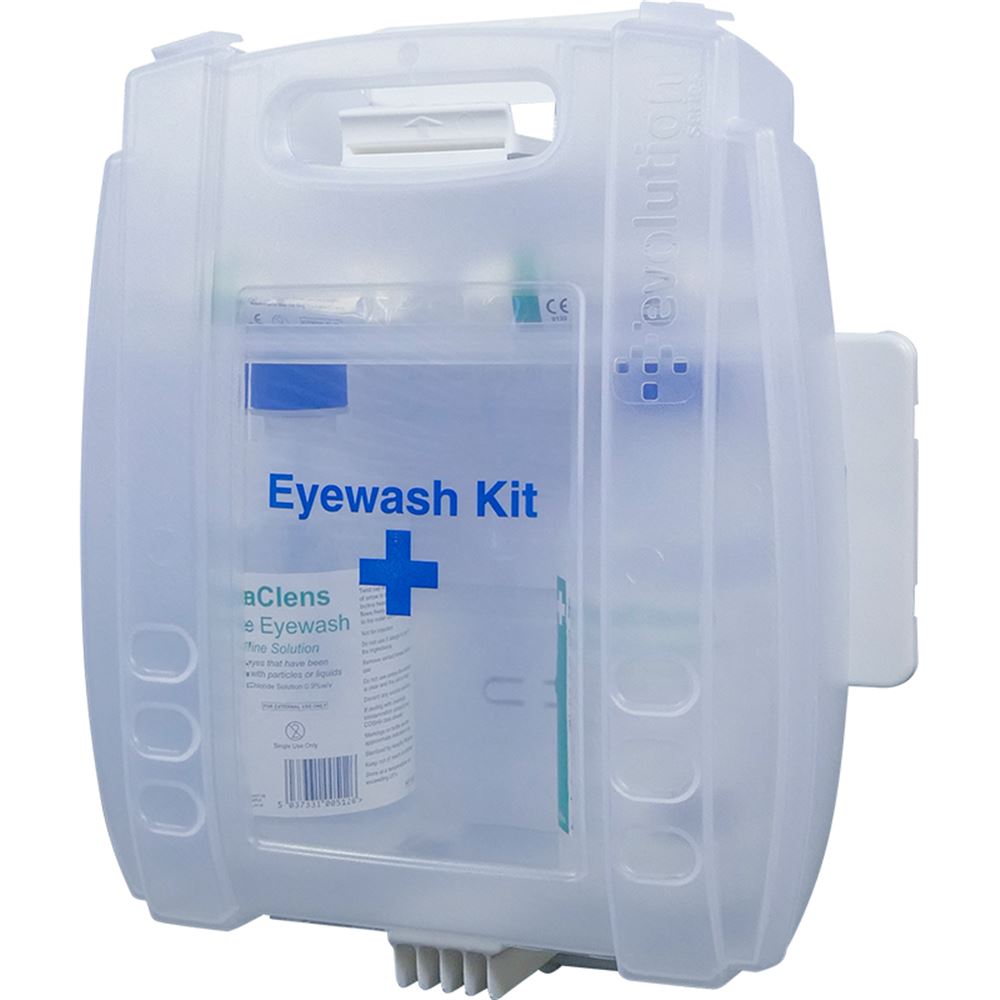Eye Wash Kit with Wall Mount Bracket (2 x 500ml Eyewash & 2 x Eyepads)