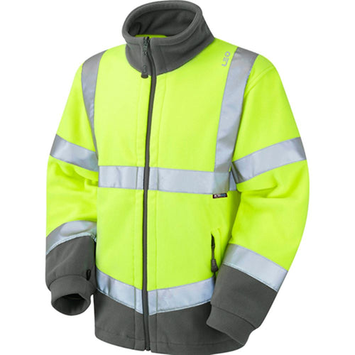 Leo Workwear Hartland Yellow EcoViz Hi Vis Fleece Jacket