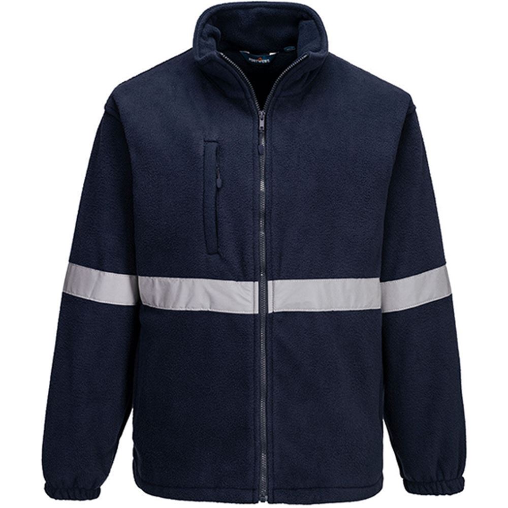 Portwest F433 Navy Iona Lite Reflective Hi Vis Fleece Jacket 400g