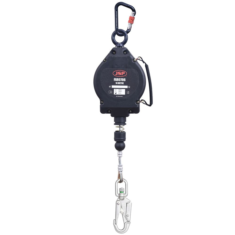 JSP FAR0706 Wire Retractable Fall Limiter - 10m Length