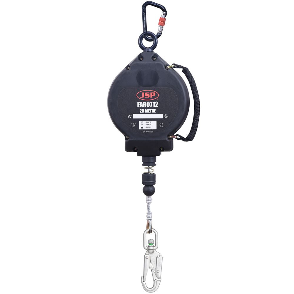JSP FAR0712 Wire Retractable Fall Limiter - 20m Length