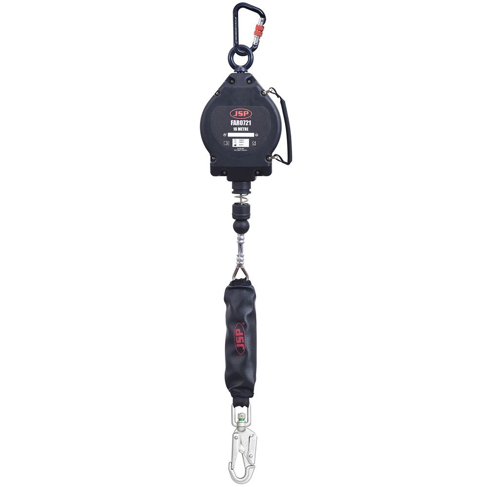 JSP FAR0721 Wire Retractable Fall Limiter with Horizontal Use - 10m Length