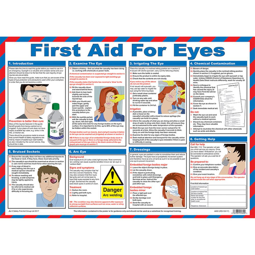 First Aid For Eyes Poster - Laminated A2