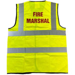 FIRE MARSHAL Pre-Printed Yellow Hi Vis Vest