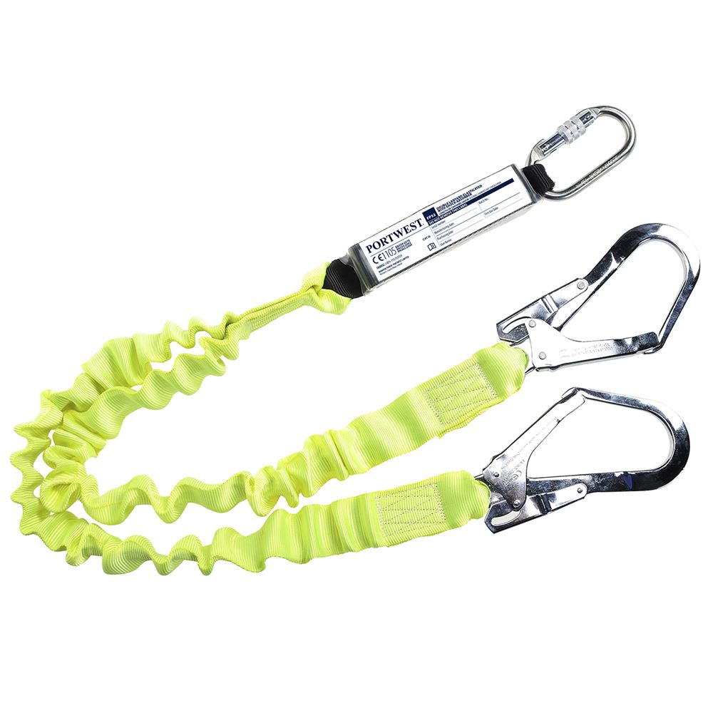 Portwest FP52 Double Tail Elasticated Fall Arrest Lanyard - 1.8m Length