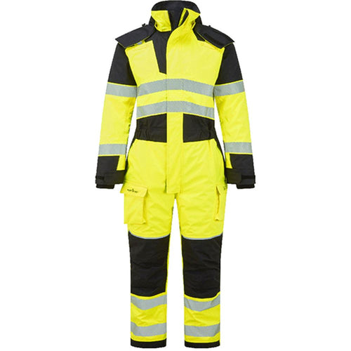 Portwest FR516 PW3 Modaflame Rain+ Multi-Norm Yellow Flame Resistant Anti Static Arc Hi Vis Winter Coverall
