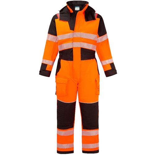 Portwest FR516 PW3 Modaflame Rain+ Multi-Norm Orange Flame Resistant Anti Static Arc Hi Vis Winter Coverall