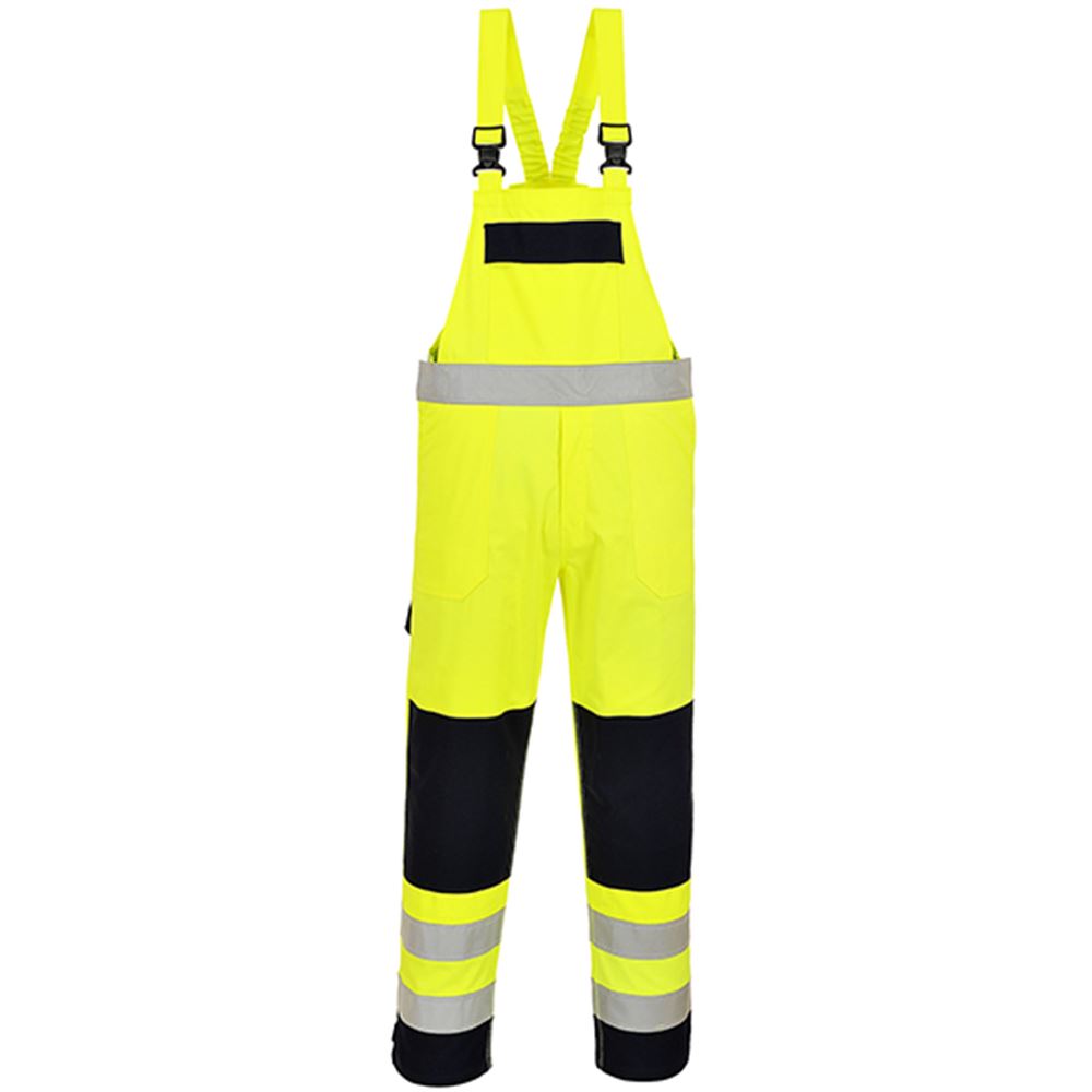 Portwest FR63 Yellow/Navy Bizflame Multi Norm Flame Resistant Anti Static Arc Hi Vis Bib & Brace