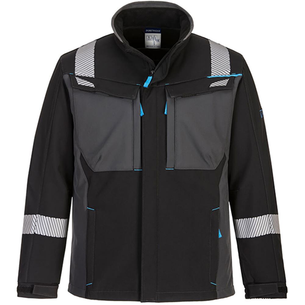Portwest FR704 WX3 Stretch Black Modaflame Inherent Flame Resistant Anti Static Arc Softshell Jacket 280g (3L)