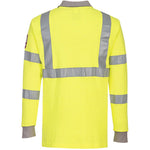 Portwest FR77 Yellow Modaflame Knit Flame Resistant Anti Static Long Sleeve Hi Vis Polo Shirt