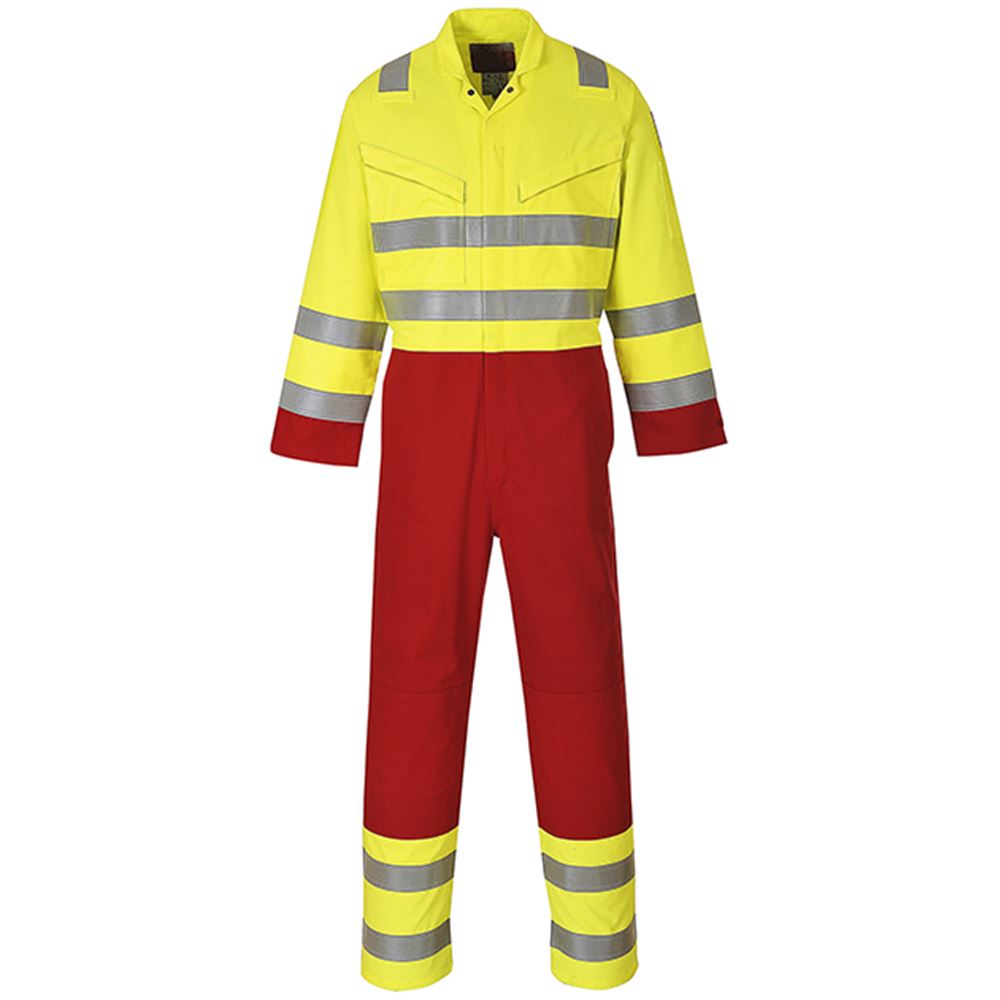 Portwest FR90 Yellow Bizflame Pro Flame Resistant Anti Static Hi Vis Services Coverall