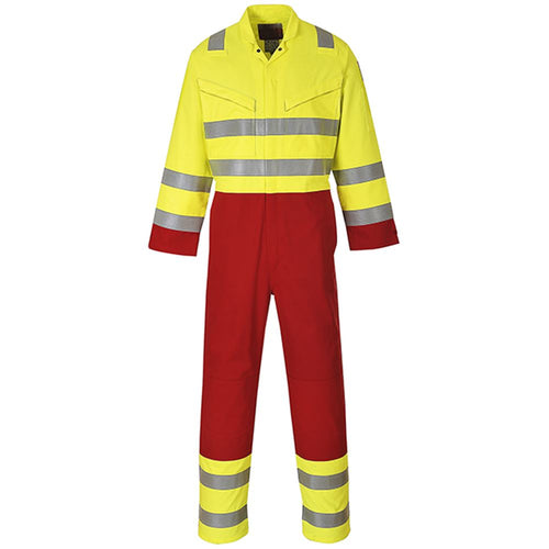 Portwest FR90 Yellow Bizflame Pro Flame Resistant Anti Static Hi Vis Services Coverall