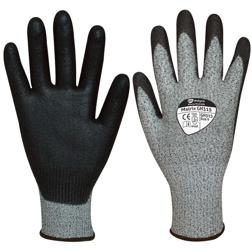 Polyco Matrix GH315 Cut E Cut Resistant Gloves with PU Palm - 13g