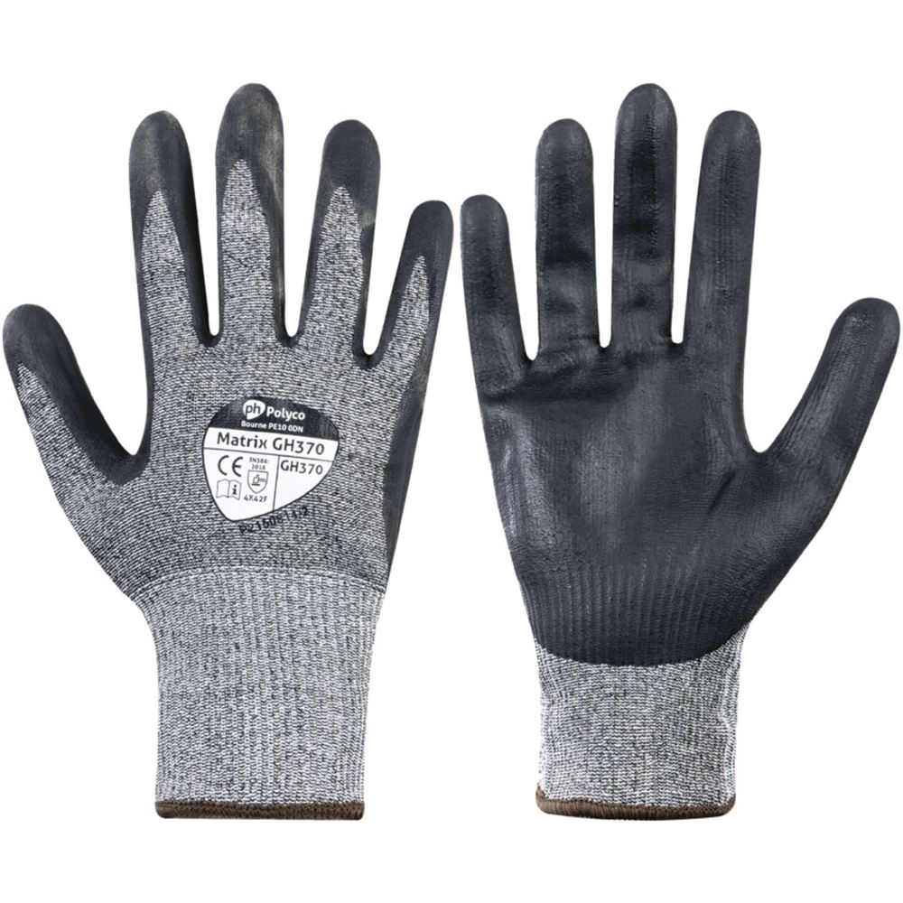 Polyco Matrix GH370 Cut F Cut Resistant Gloves with Nitrile Palm - 13g
