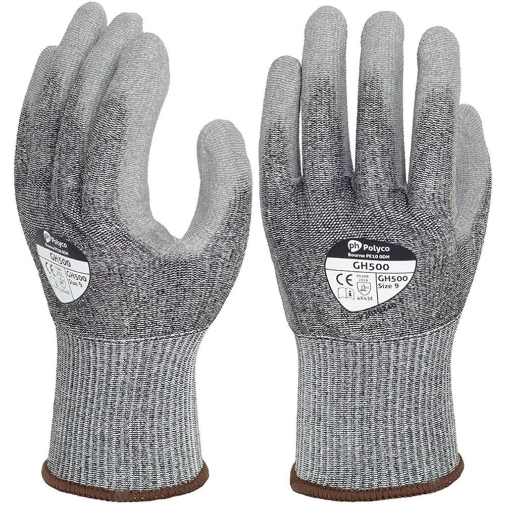 Polyco Shield GH500 Cut E Cut Resistant Glove with PU Palm Coating - 13g