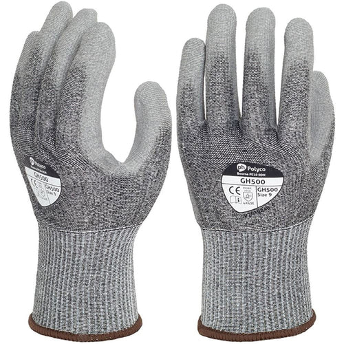Polyco Shield GH500 Cut E Cut Resistant Glove with PU Palm Coating - 13g