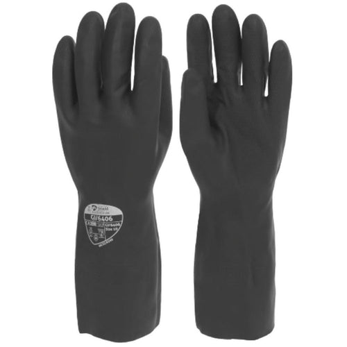 Polyco GI/6406 Industrial Rubber Chemical Resistant Gauntlet Gloves 32cm