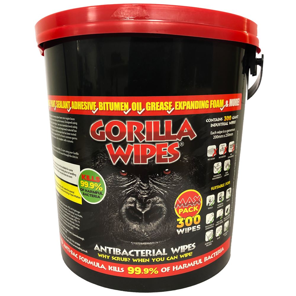 Gorilla Wipes (Tub of 300 Wipes) GW1012