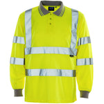 Supertouch Yellow Hi-Vis Long Sleeve Polo Shirt