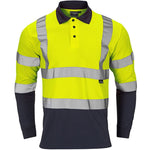 Supertouch Yellow/Navy Hi-Vis Two Tone Long Sleeve Polo Shirt