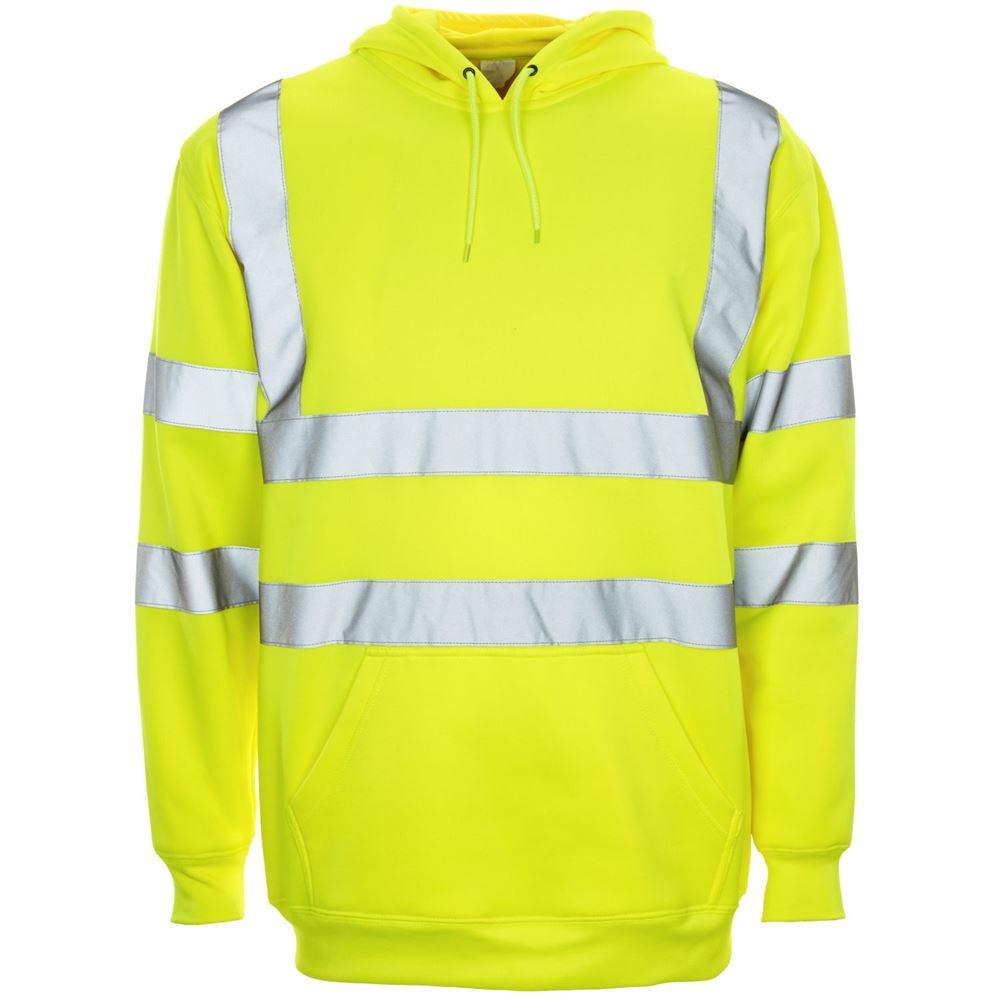 Supertouch Yellow Hi Vis Hooded Sweatshirt
