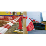 Non Adhesive Hazard Barrier Tape 75mmx500m - Red-White & Black-Yellow