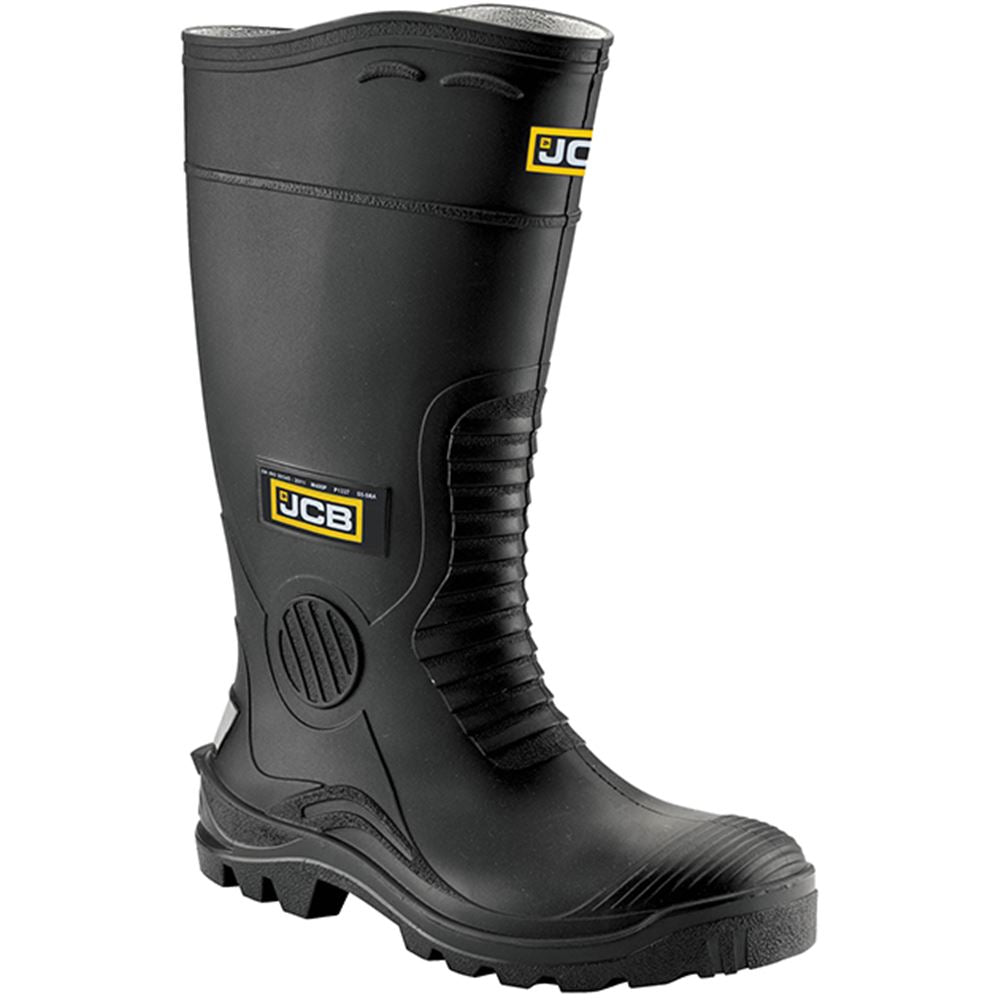 JCB Black Hydromaster PVC Nitrile Safety Wellington S5