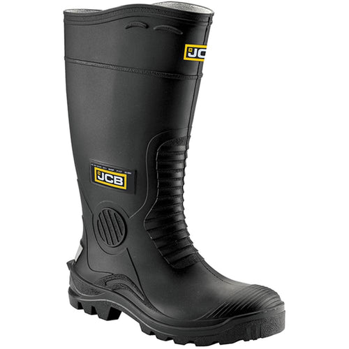 JCB Black Hydromaster PVC Nitrile Safety Wellington S5