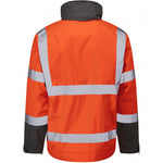 Leo Workwear Chivenor Orange EcoViz 4K Baffle Lined Waterproof Hi Vis Bomber Jacket