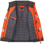 Leo Workwear Chivenor Orange EcoViz 4K Baffle Lined Waterproof Hi Vis Bomber Jacket