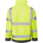 Leo Workwear Chivenor Yellow EcoViz 4K Baffle Lined Waterproof Hi Vis Bomber Jacket