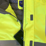 Leo Workwear Chivenor Yellow EcoViz 4K Baffle Lined Waterproof Hi Vis Bomber Jacket