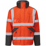 Leo Workwear Bickington Orange EcoViz 4K Superior Fleece Lined Waterproof Hi Vis Bomber Jacket