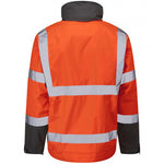 Leo Workwear Bickington Orange EcoViz 4K Superior Fleece Lined Waterproof Hi Vis Bomber Jacket