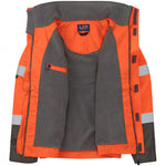 Leo Workwear Bickington Orange EcoViz 4K Superior Fleece Lined Waterproof Hi Vis Bomber Jacket