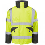 Leo Workwear Bickington Yellow EcoViz 4K Superior Fleece Lined Waterproof Hi Vis Bomber Jacket