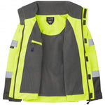 Leo Workwear Bickington Yellow EcoViz 4K Superior Fleece Lined Waterproof Hi Vis Bomber Jacket