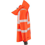 Leo Workwear Dartmoor Orange EcoViz 15K Mesh Lined Waterproof Breathable Hi Vis Bomber Jacket