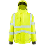 Leo Workwear Dartmoor Yellow EcoViz 15K Mesh Lined Waterproof Breathable Hi Vis Bomber Jacket