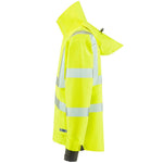 Leo Workwear Dartmoor Yellow EcoViz 15K Mesh Lined Waterproof Breathable Hi Vis Bomber Jacket