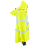 Leo Workwear Dartmoor Yellow EcoViz 15K Mesh Lined Waterproof Breathable Hi Vis Bomber Jacket