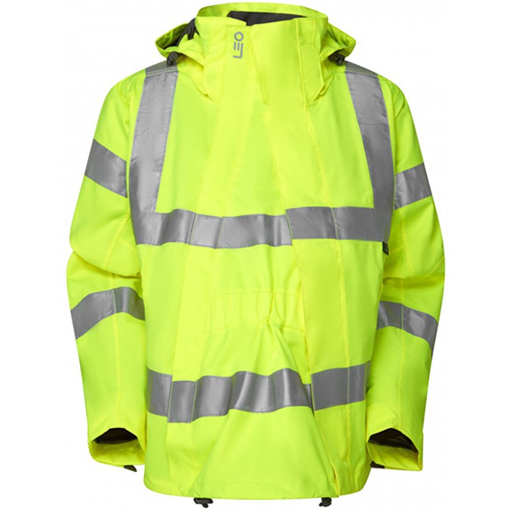Leo Workwear Rosemoor Yellow Women's Waterproof Breathable Hi Vis Jacket with Maternity Expander