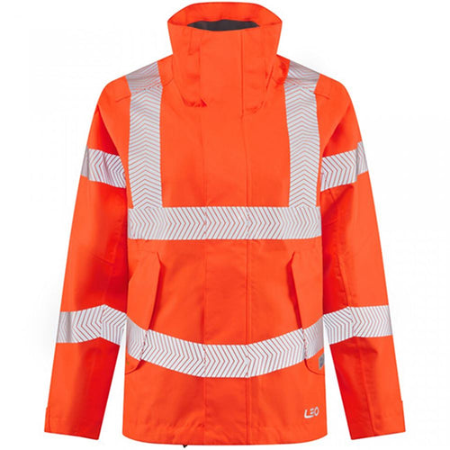 Leo Workwear Rosemoor Orange EcoViz Waterproof 15K Performance+ Breathable Women's Hi Vis Jacket